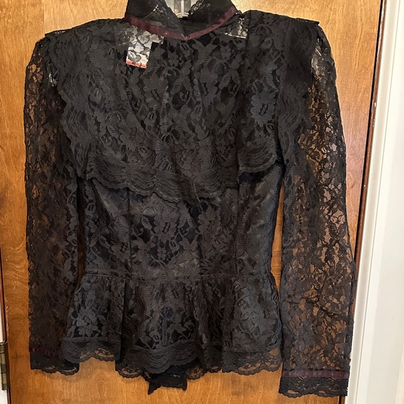 Gunne Sax Black Lace Top Size 7  or S - Picture 15 of 15